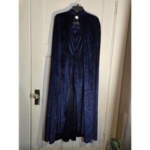 Karen-T Design Navy Blue Paisley Embossed Velvet Cape and Pants Set Size M